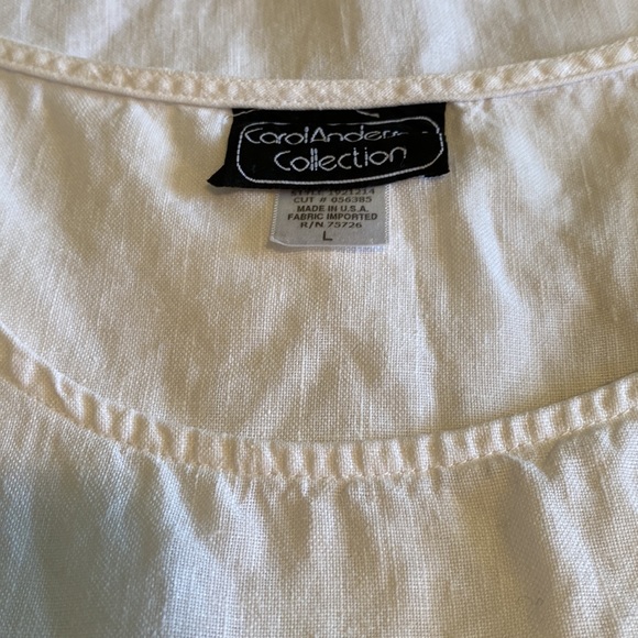 Carol Anderson vintage 100% linen tank top crisp and white - Picture 4 of 11